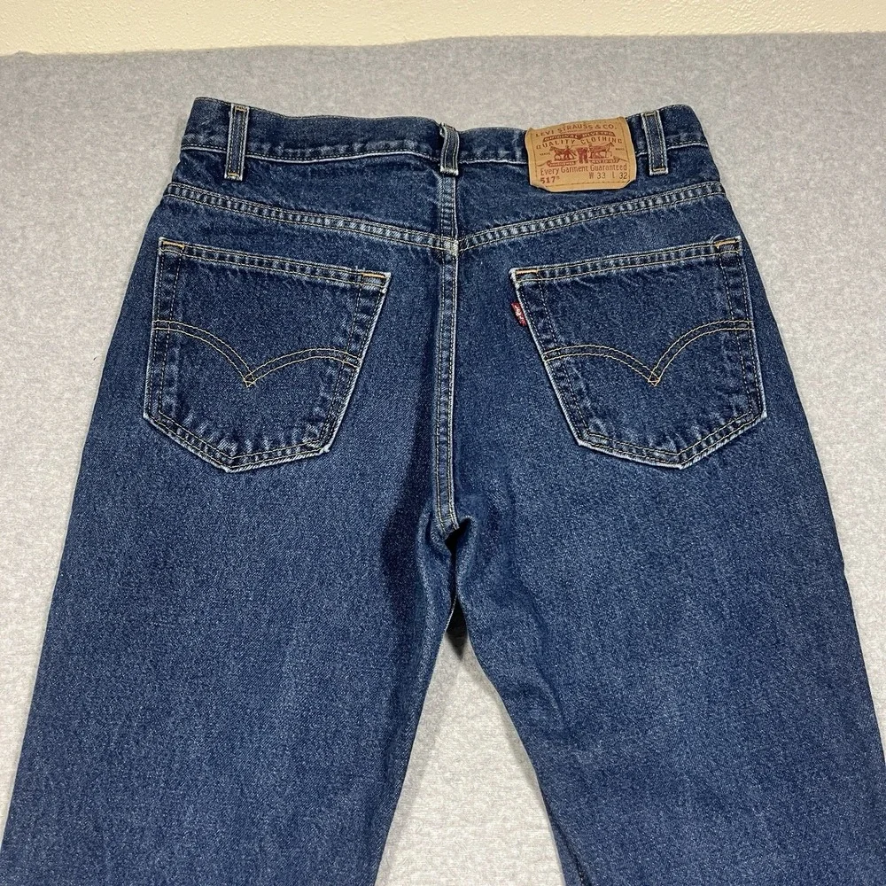 Vintage Levis Jeans Mens 33x32 (Fit 32x32) Blue 517 Bootcut Cowboy Western Dark